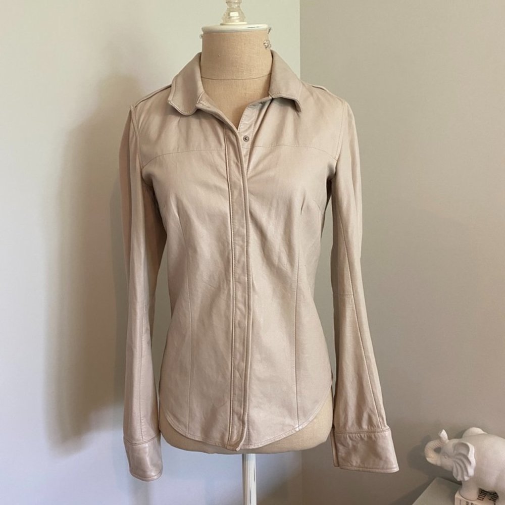 June Leather Button Down Shirt
